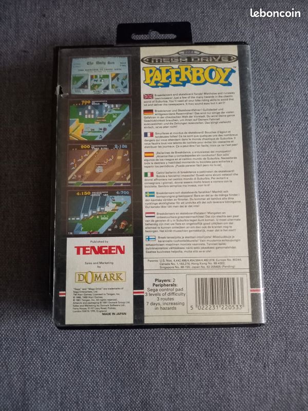 Jeu Paperboy Sur Sega Mega Drive (PAL) - Boîte Bon état, Sans Notice
