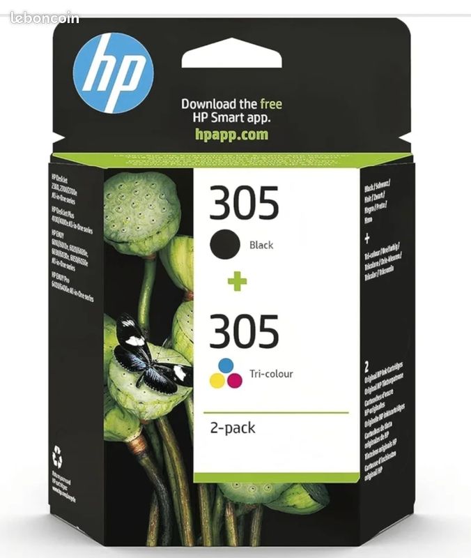 HP 305 Noir et Trois Couleurs, Lot de 2 Cartouches Encre Originales (image 1)