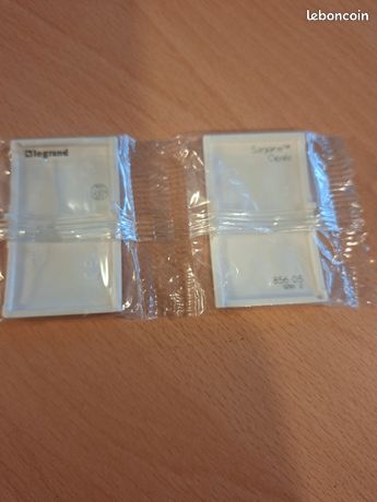Interrupteur Double Doigt LEGRAND SAGANE OPALIS Blanc Avec Enjoliveur - Neuf, Emballage D'origine, Pour Installation électrique