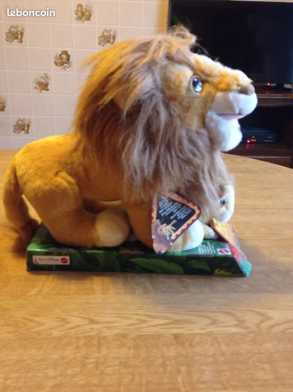 1993 Le roi lion peluche Mufasa et Simba pouet Mattel Disney