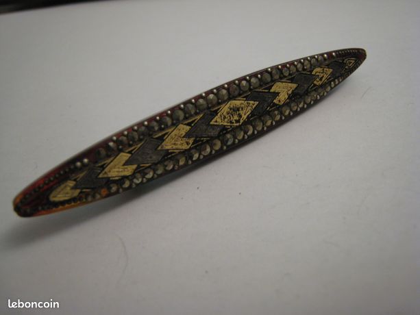Broche Art Déco Années 1930 - Bakélite & Marcassites, Ancienne, Créateur Époque