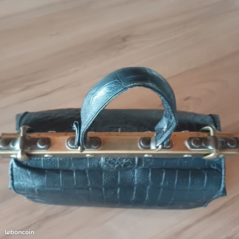 Sac à Main Vintage Type Docteur En Cuir Et Daim Marron - Authentique - Occasion Très Bon état