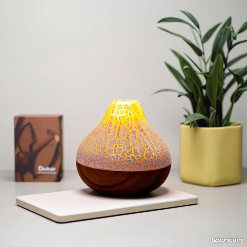 Diffuseur D'Huiles Essentielles Flamme Avec Lampe Led, 360 Ml Volcano Air Aroma Humidificateur