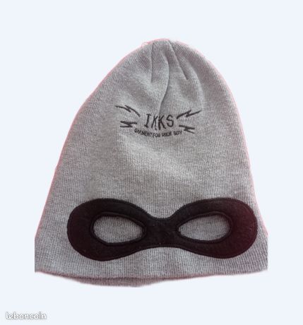 Bonnet Masqué J.CREW CrewCuts Pour Enfant Garçon, Taille S/M, Bleu Marine/gris, Hiver, Neuf