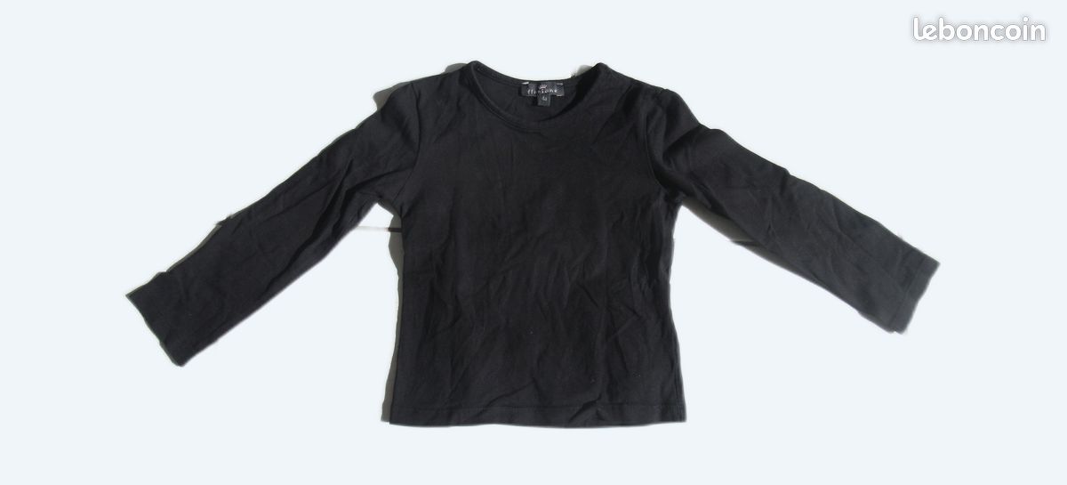 Tee shirt manche longue noir en taille 4 ans (image 1)