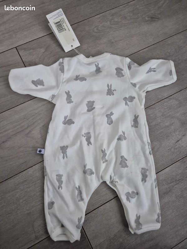 Pyjama bébé sans pieds en coton imprimé lapin neuf Vêtements bébé - Main Image