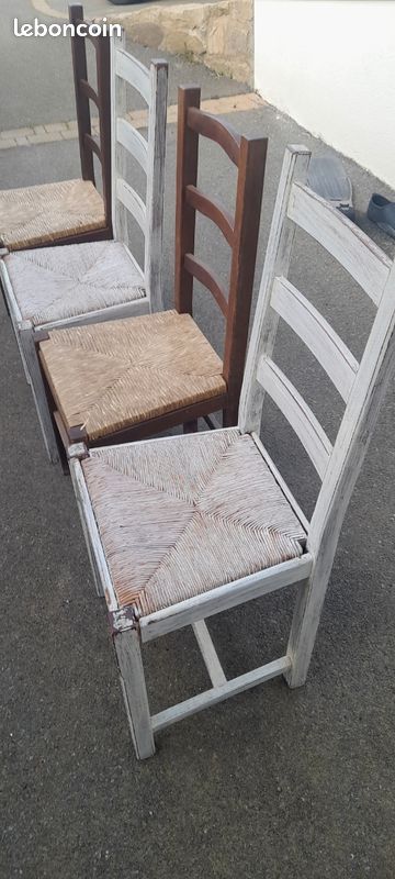 Chaise paille en bois (image 1)