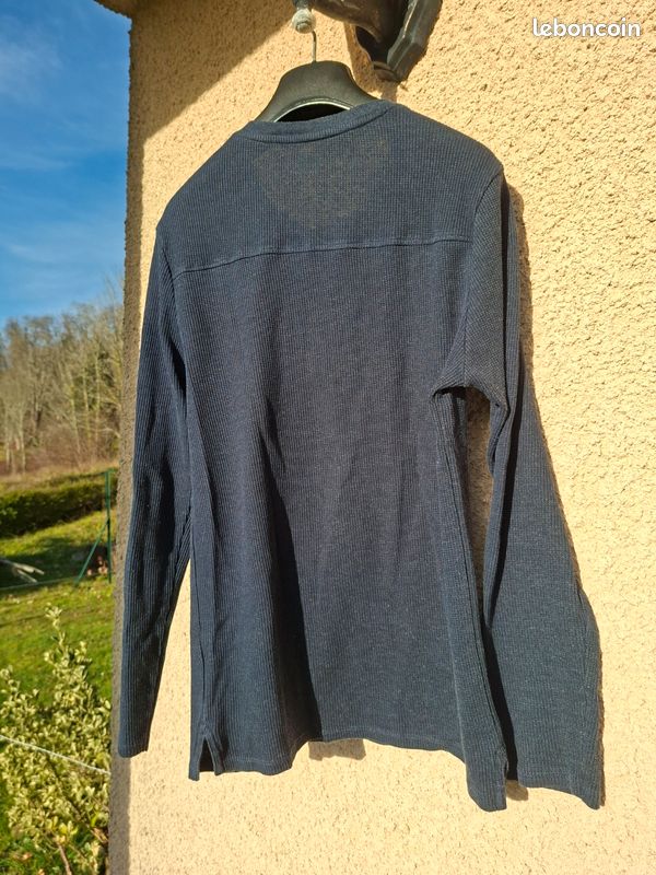 T-shirt manches longues bleu (image 2)