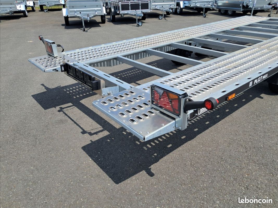 Remorque PLATEAU PORTE VOITURE 4 et 4,5 m pan incliné stock 23 - Équipement auto Remorque PLATEAU PORTE VOITURE 4 et 4,5 m pan incliné stock 23 - Équipement auto