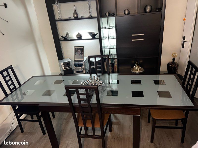 Ensemble Salle à Manger – Table en Verre + 4 Chaises + Meuble Buffet (image 3)