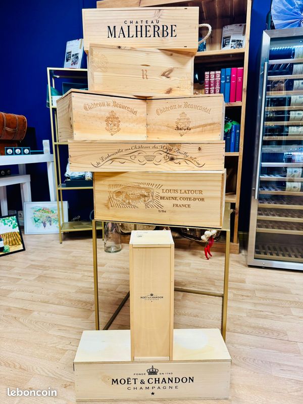 Caisses en bois de vin et champagne – parfaites pour déco ou rangement (image 1)