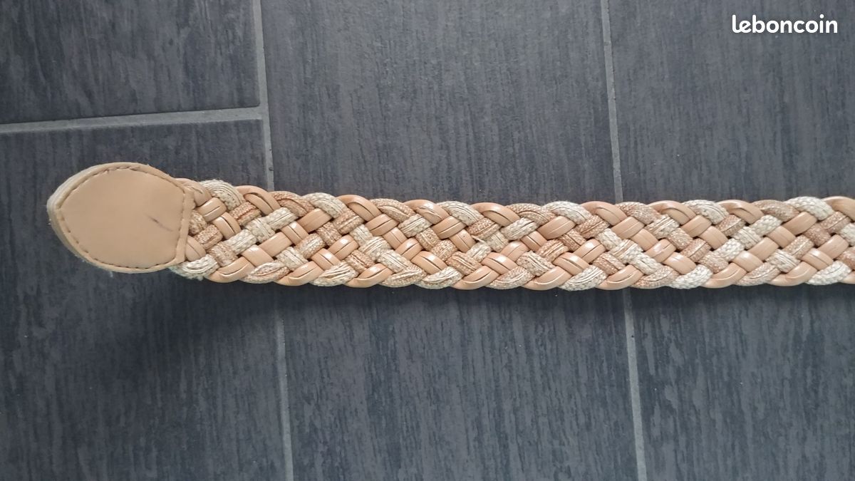 Ceinture large marron tressée (image 6)
