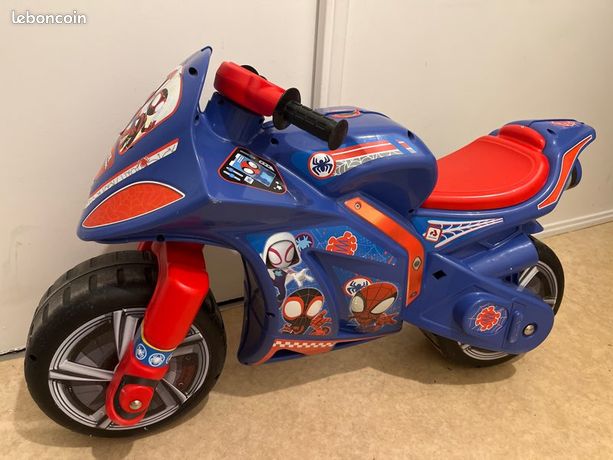 Moto Porteur Enfant 4-7 Ans – Draisienne Spidey XL Stable, Roues Larges, Sans Pédales, INJUSA