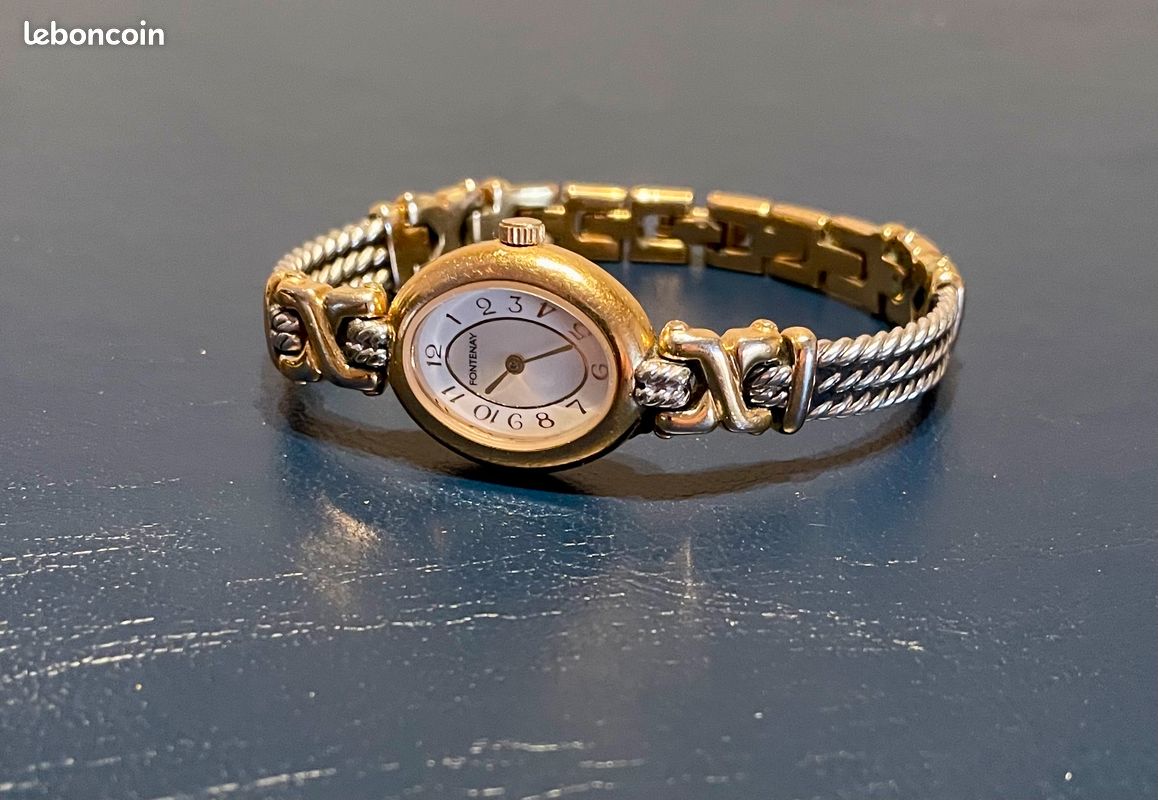 Bracelet Métal Montre Bracelet Bicolore Montre Femme Bracelet