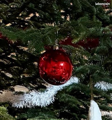 Boule De Noël XXL Rouge Foncé Mat Incassable 140 Mm - Décoration Plastique Intérieur Extérieur