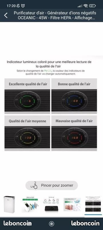 Purificateur d’air ionique pour assainisseur d’air de voiture neuve