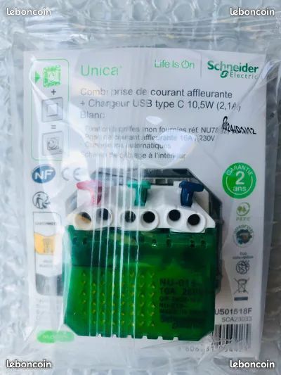 Combi prise affleurante + chargeur usb c (image 2)