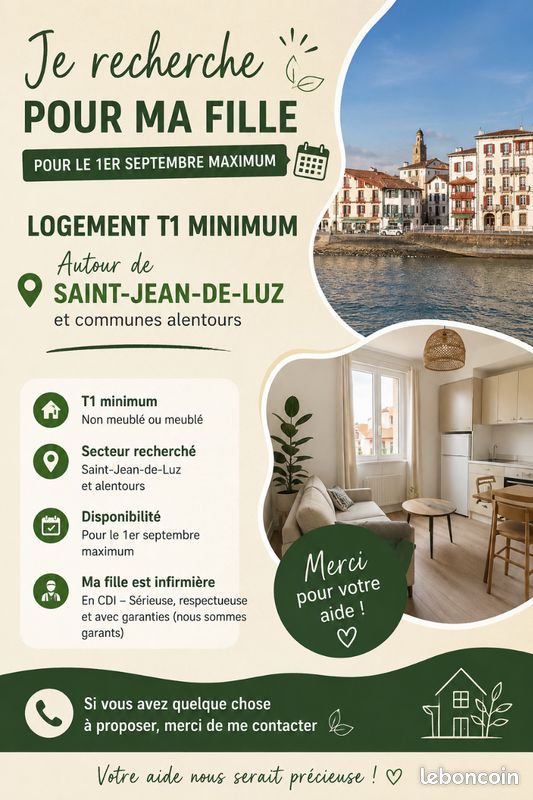 Appartement 2 pièces 35 m² · à Saint-Jean-de-Luz · 35 m² · 750 €
