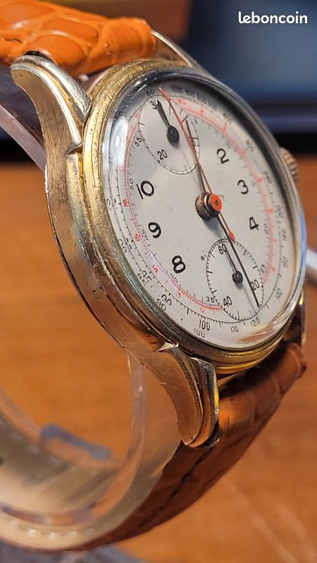 Montre Ancienne Chronographe VENUS 170 - Mécanique à Remontage Manuel - Cadran Beige - Vintage Collection