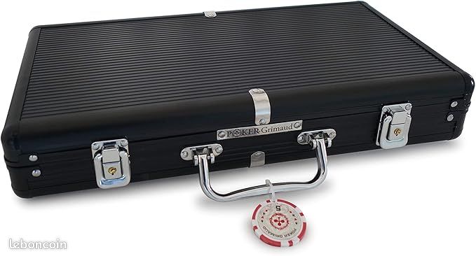 Grimaud Mallette Poker Premium – 500 Jetons 11,5 G – 2 Jeux De Cartes – Aluminium Noir – Qualité Casino