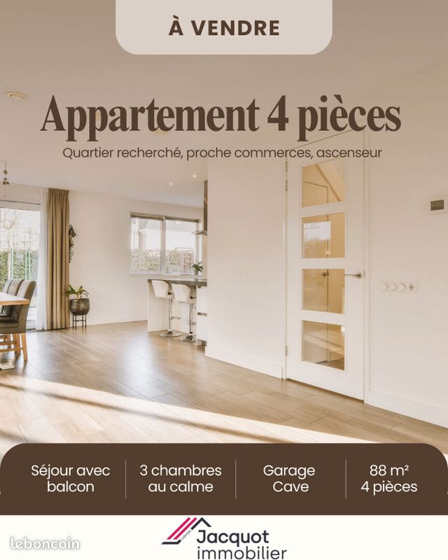 Appartement 4 pièces 88 m² · à Lons-le-Saunier · 88 m² · 190 000 €