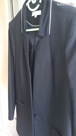 Veste Femme Jacqueline Riu En Lin Et Coton - Beige Et Blanc - Taille 42 - Occasion Très Bon état