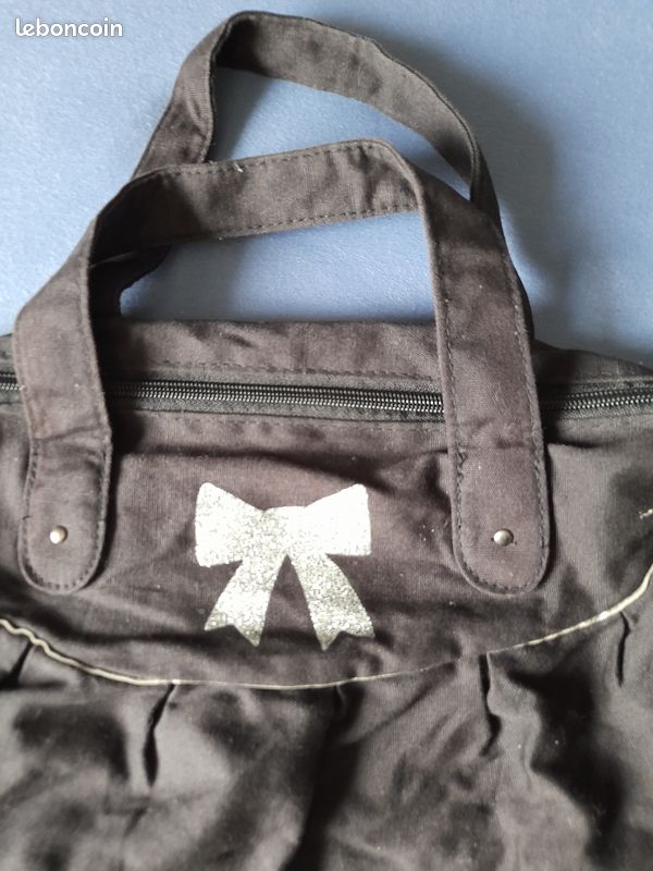 Sac à main noir en toile (image 2)