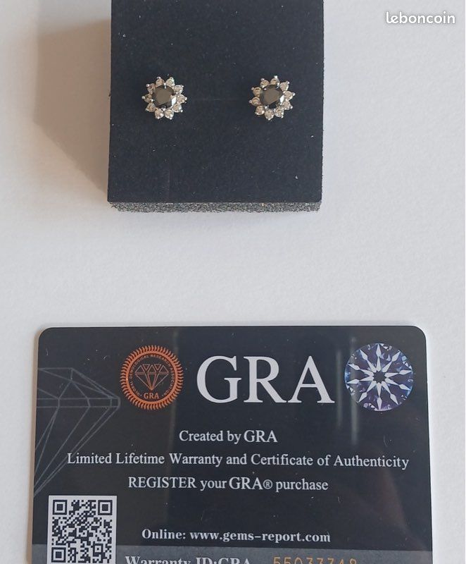 Boucles d’oreilles en argent plaqué or avec diamants de moissonite et certificat gra (image 3)