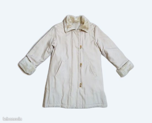 Manteau Blanc Demi-Saison Taille 40 Femme - Neuf Avec Étiquettes, Polyester, Pour Printemps/Été/Automne