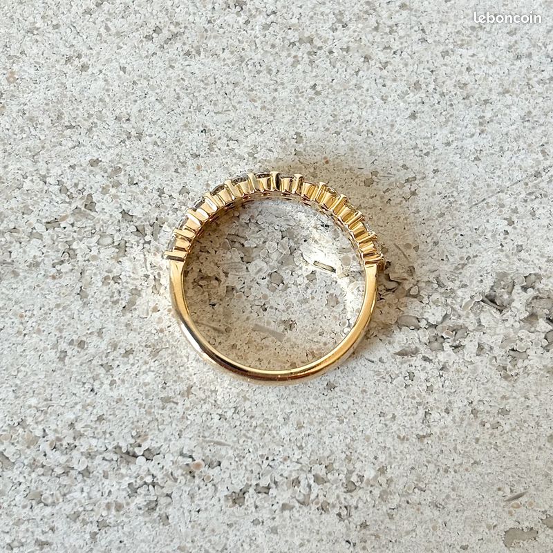 Bague Alliance - Or Jaune 750 & Diamants (image 5)