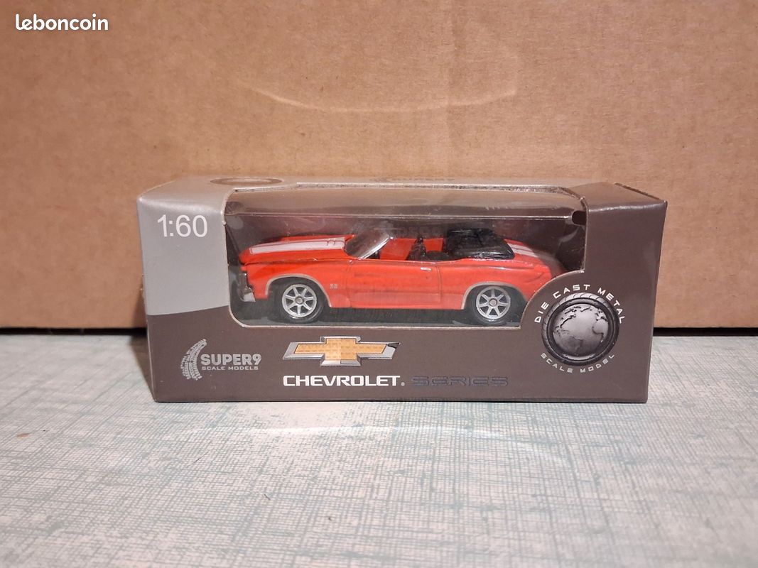 Welly 1/60 Chevrolet Chevelle 1971 SS 454 Convertible Rouge Super9 Voiture Miniature (image 1)