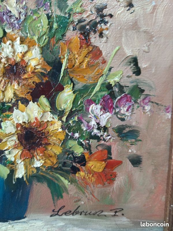 Tableau fleur huile (image 2)