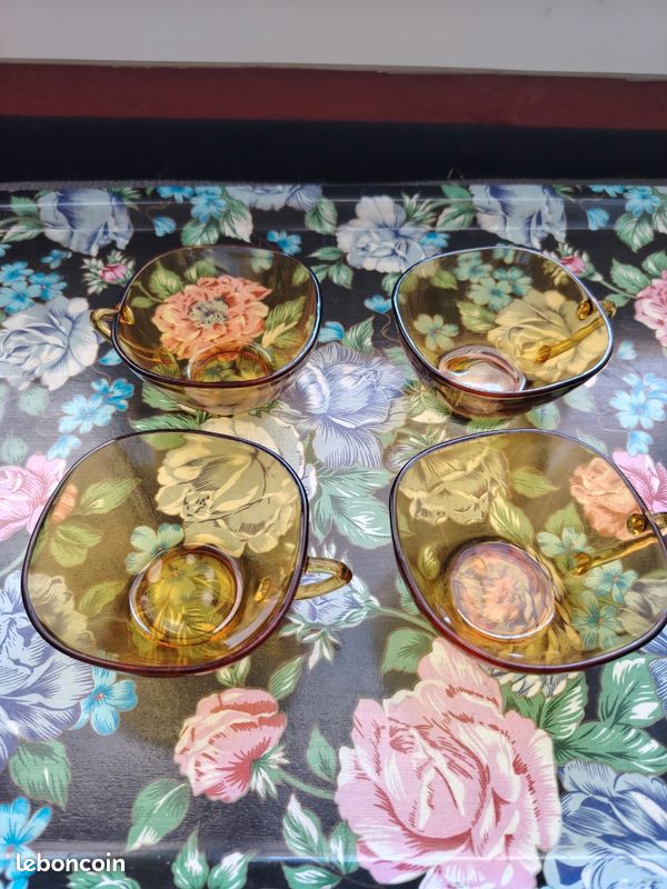 Ensemble de 4 tasses à café vereco jaunes (image 1)