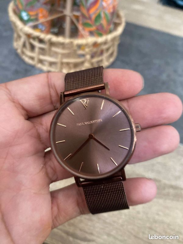 Paul Valentine Herrenuhr Mit Mesh Armband Coffee Paul Valentine