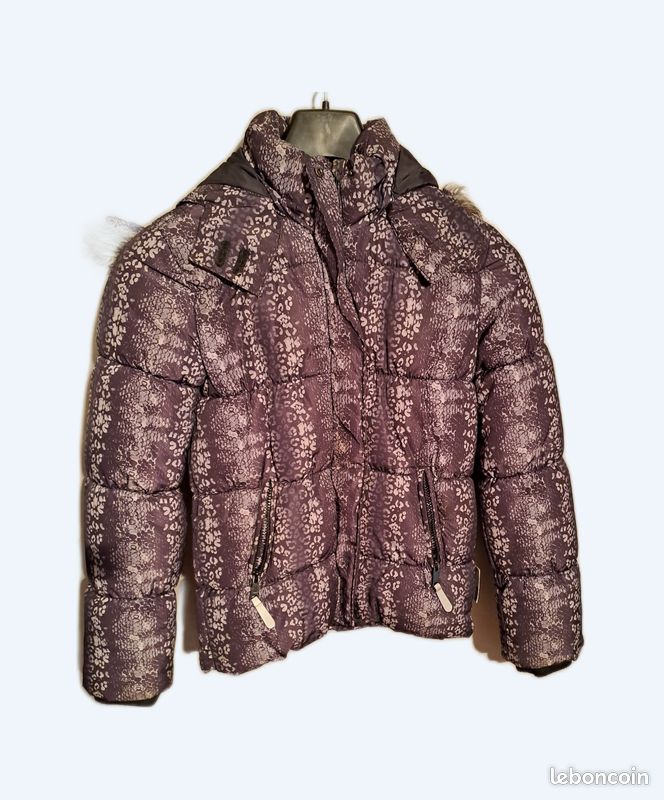 Doudoune Femme Outerwear Taille 36 - Noire Et Grise, Capuche, Matelassée, Neuve Sans étiquette