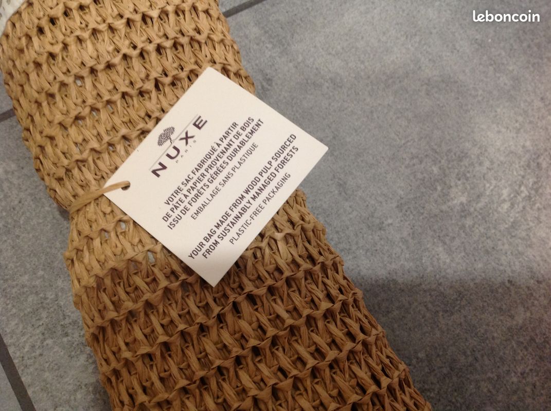 Sac Fourre-Tout Nine West En Raphia Naturel Brodé - Grand Modèle - Occasion Léger Usage