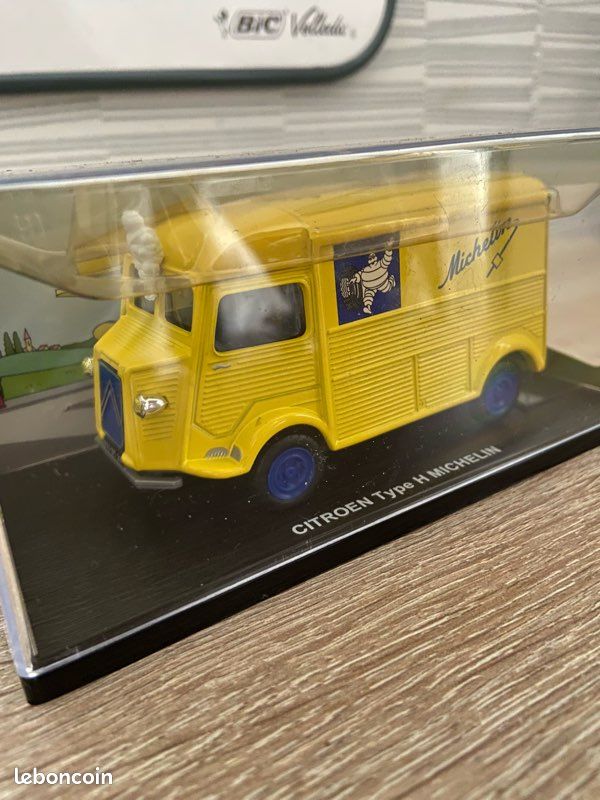 Miniature Citroën Type H Michelin Au 1/43 Par Eligor Pour Atlas - Modèle Réduit Collection Jaune