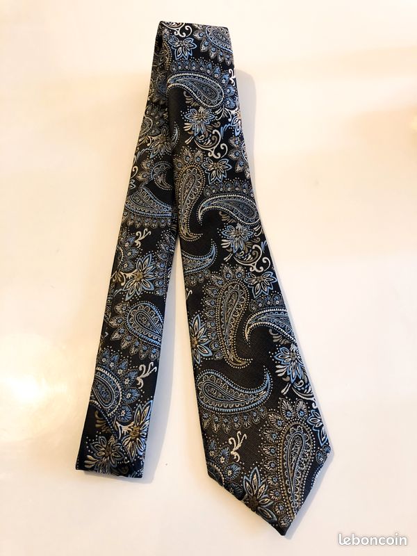 Cravate à motif « Paisley » bleu (image 2)