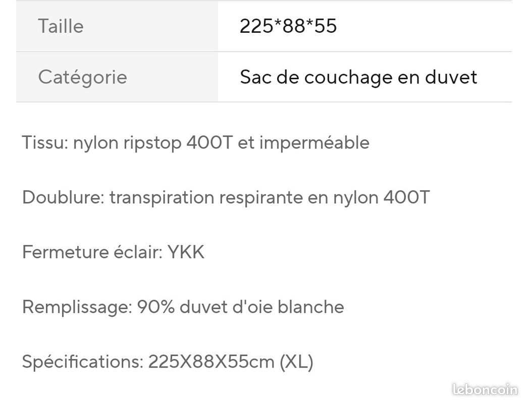 Sac de couchage randonnée mountain dream Sport & Plein air