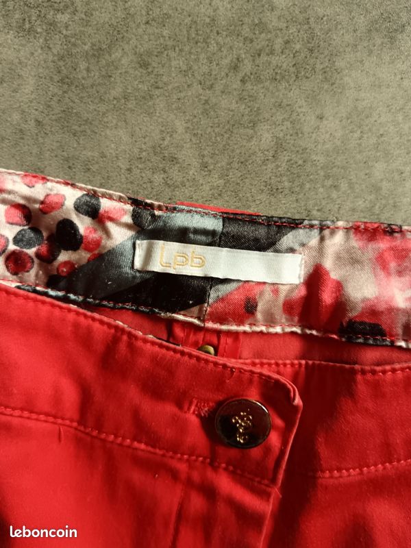Pantalon 7/8 ème rouge taille 36 lpb les petites bombes (image 3)