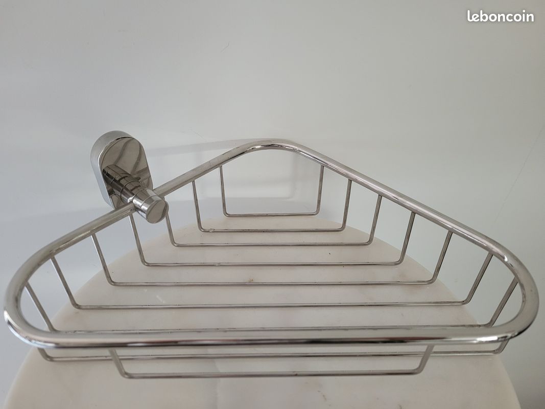 Panier d'angle mural KELA pour salle de bain, acier inoxydable, 'Lucido' (image 1)