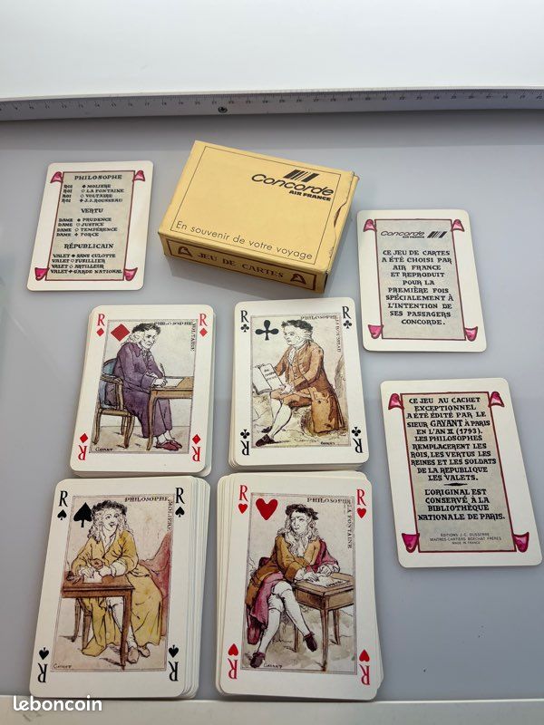 Jeu De Cartes à Jouer Air France Vintage - Double Jeu En étui Simili Cuir - Complet