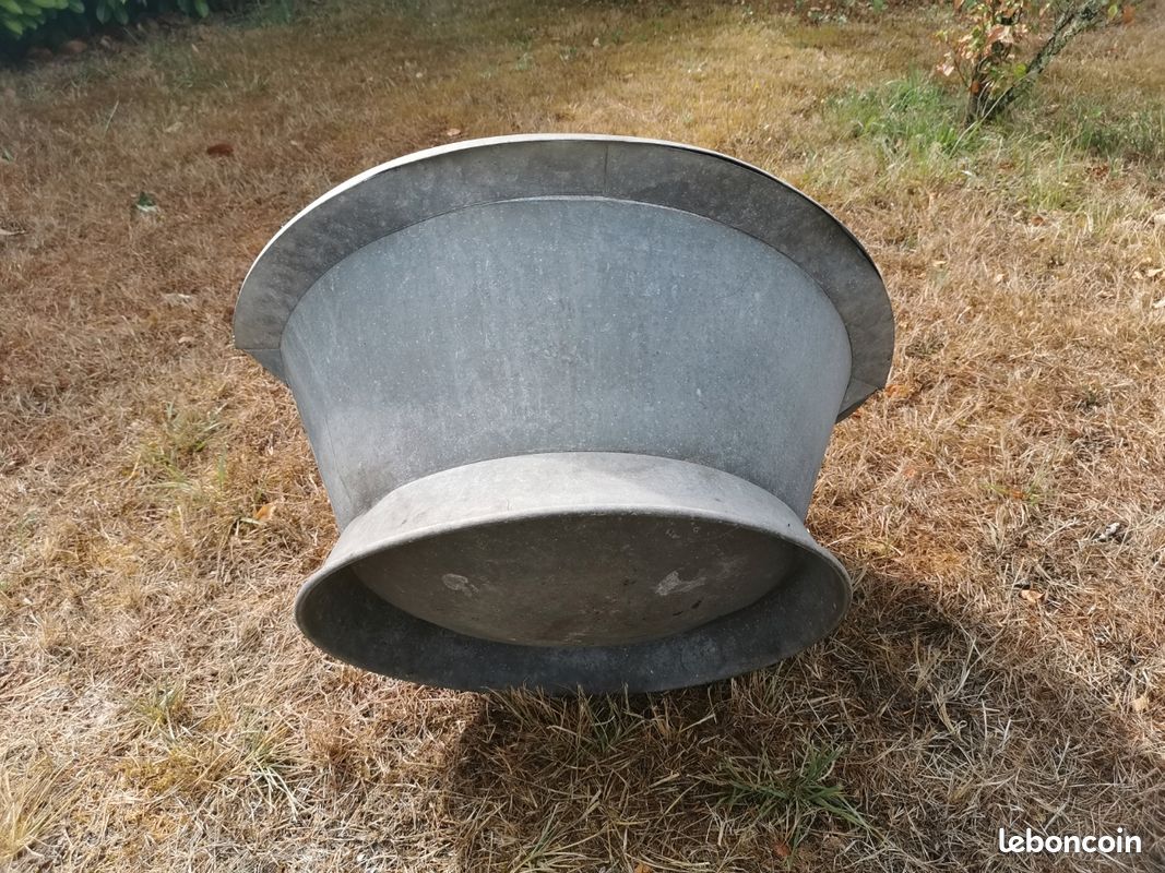 Ancienne grande baignoire de bébé en zinc (image 9)