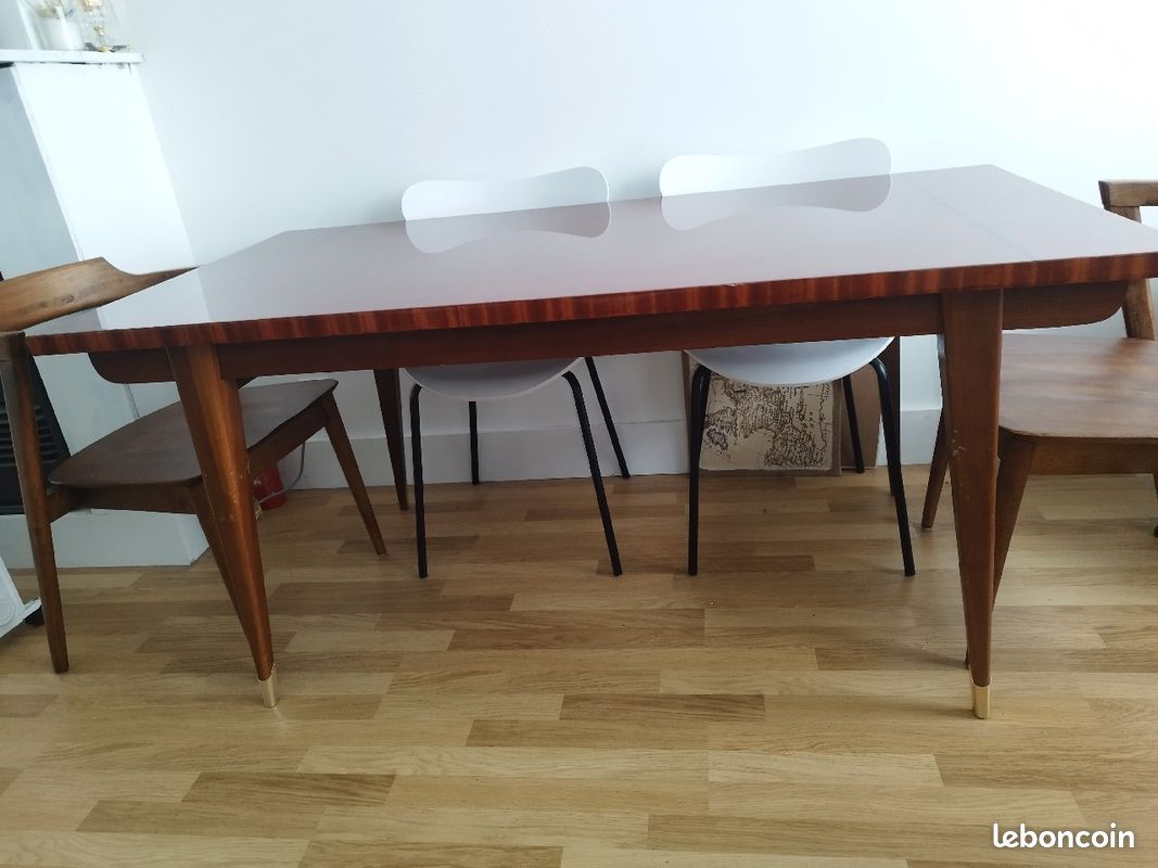 Table vintage rare scandinave danoise pied or (image 2)