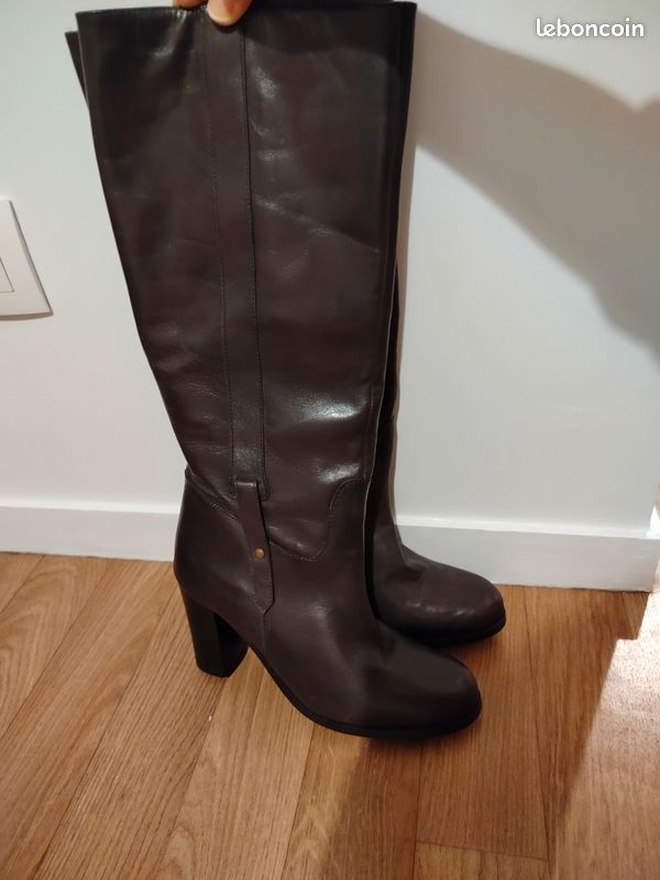 Bottes hautes marron chocolat T 37 (image 3)