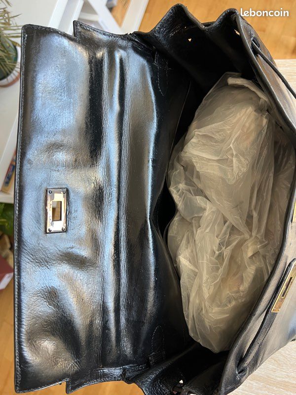 Hermès Kelly 32 noir vintage 1949 – cuir Box (image 7)