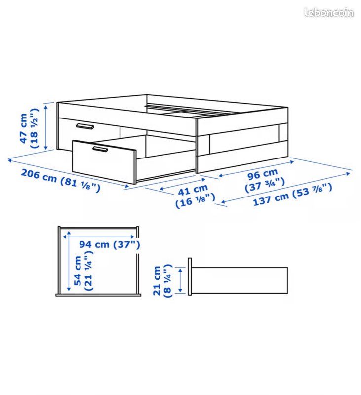 Lit Simple Brimnes IKEA (image 3)