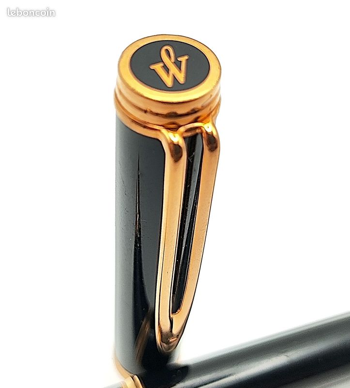 Stylo Plume Waterman Gentleman - Laque Noire Avec Plume En Or 18 Carats - Occasion
