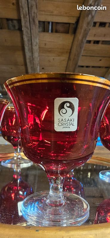 Lot De 2 Verres à Vin Rouge En Cristal Soufflés à La Main, Bord