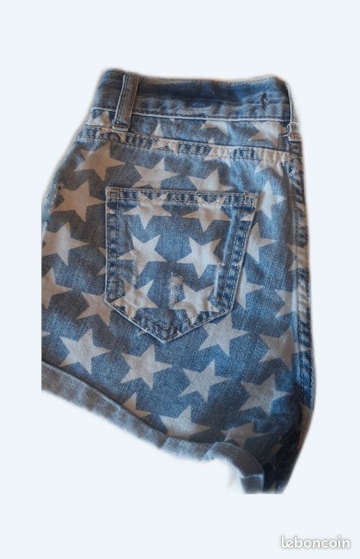 Flamenco clutch moyen Cats en denim brodé Bleu